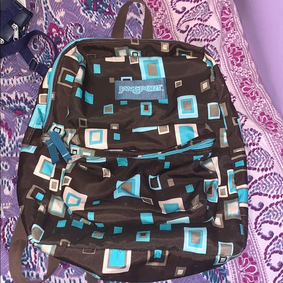 Jansport Bags Jansport Brown And Blue Backpack Poshmark